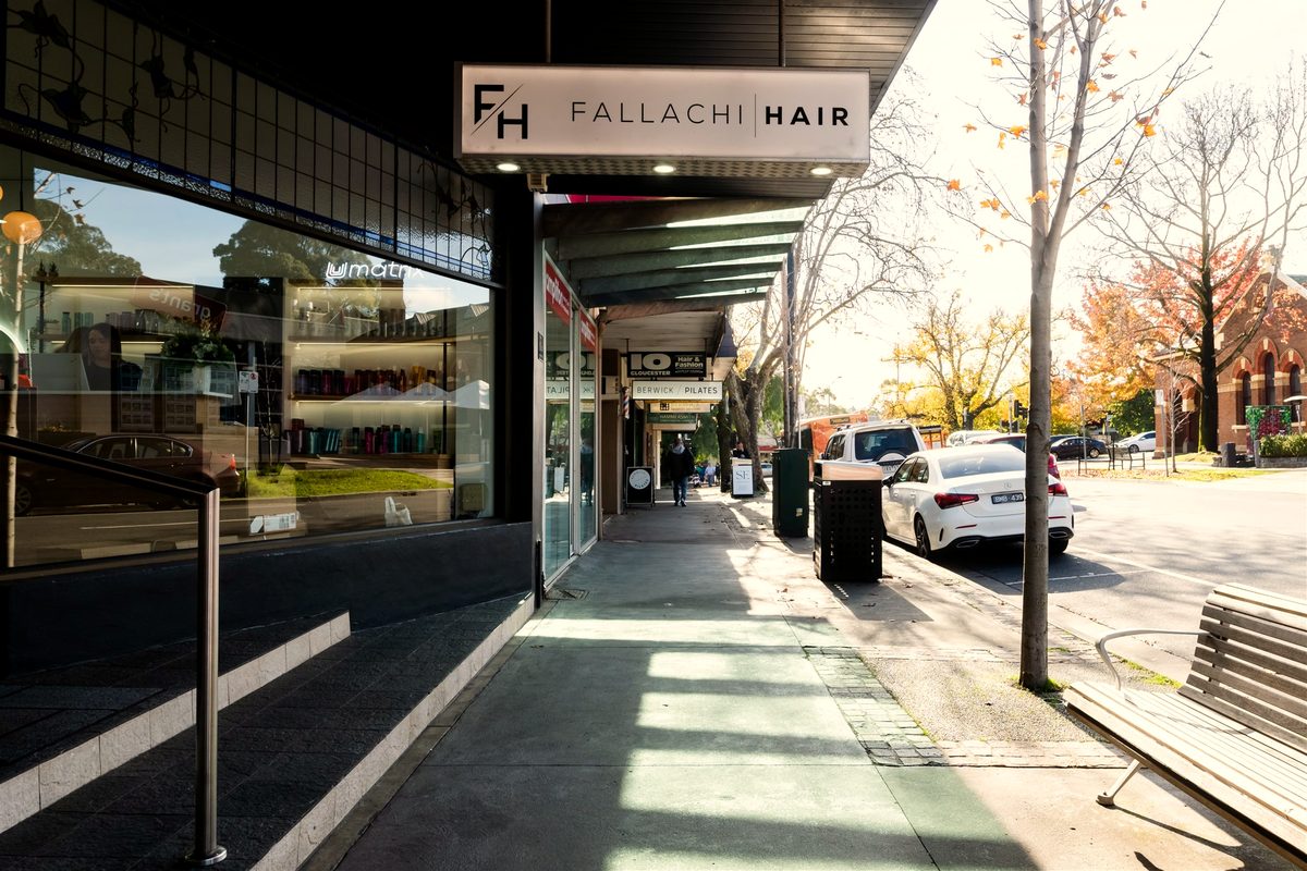 Fallachi Hair shopfront on Gloucester Avenue, Berwick